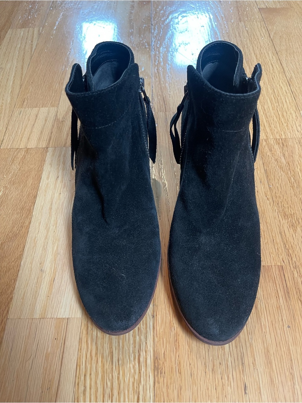 Sam Edelman Black Suede Ankle Booties with Side Zip